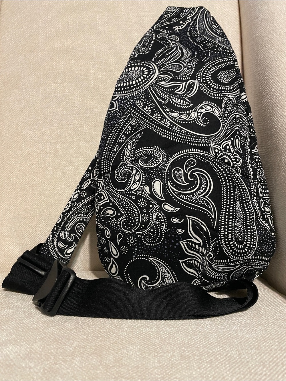 Black & White Paisley Sling Backpack